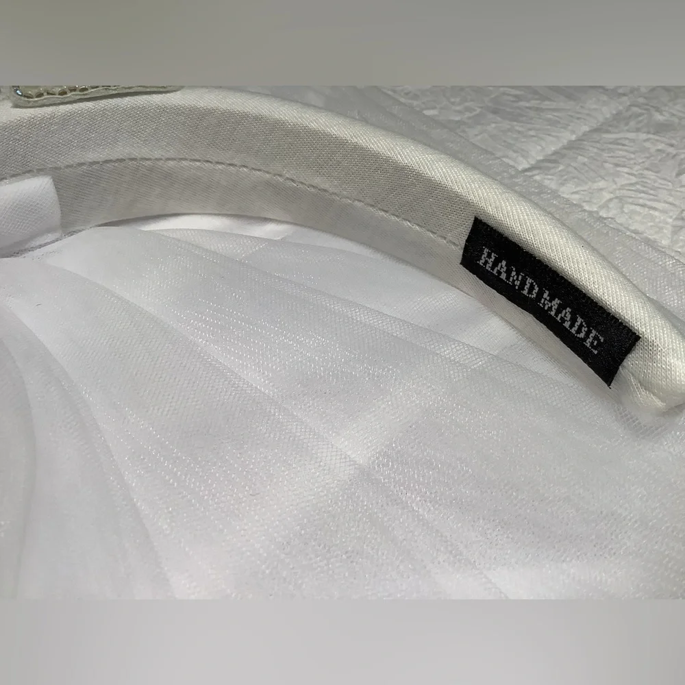 Pearl Embellished BRIDE headband with veil NEW